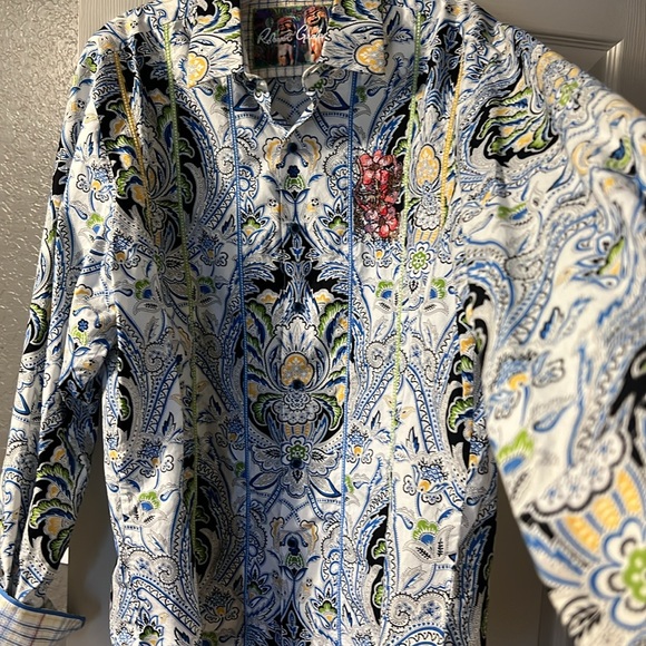 Robert Graham Button Front Long Sleeve Shirt Paisley Multi Color - Picture 4 of 5
